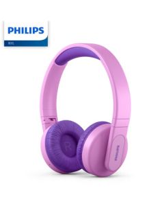 Philips (PHILIPS) Over-Ear Wireless Bluetooth Headphones for Kids, Study Headphones, Low Decibel, Protecting Children's Ears TAK4206PK Pink Purple
