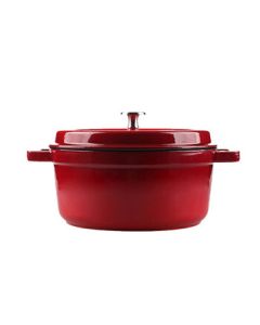 Joyoung Enameled Cast Iron Pot, Multi-functional Soup Pot, Stew Pot, Casserole for Home Use, Non-Stick Steamer, Red
