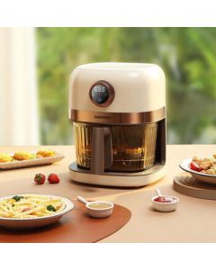 DAEWOO Household Electric Air Fryer with Multi-function Visual Window, 4L Capacity, Model DYKZ-4008, Warm White, 4L