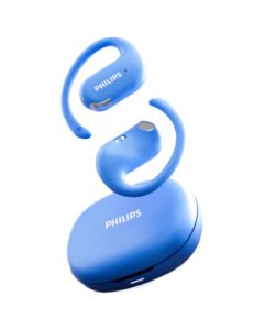PHILIPS Bluetooth Earphones, Clip-On Sports Earphones, Wireless Bluetooth Earphones with Ultra-Long Battery Life, Open-Ear Cycling Earphones TAT2739 Blue