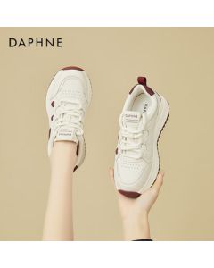 DAPHNE Fashion Soft-Sole Comfortable Sneakers for Women, Lightweight and Versatile, Slimming Appearance, Casual Walking Shoes for Women - Beige Red, Size 38