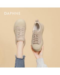DAPHNE Daphne Thick-Soled Canvas Shoes for Women, Student Casual Sneakers, Light Pink Size 39