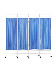 AEY Hospital Privacy Screen Mobile Folding Partition with Wheels, Fabric Curtain for Living Room or Hospital, 4 Panels
