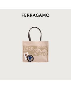 Ferragamo Women's Bone/Beige Shopping Bag 0780886 Gift for Girlfriend