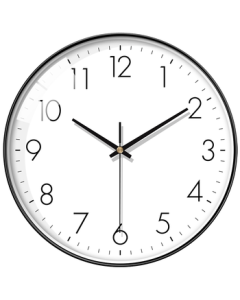 BBA Wall Clock - Minimalist Silent Modern Quartz Clock for Living Room, Bedroom, 26cm Black