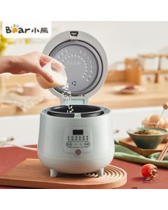 Bear Mini Rice Cooker for 1-2-3 People, Smart Pre-Timer Electric Rice Pot for Dormitory, Multi-functional Home Use for Cooking, Soup, Porridge (Model: DFB-B16B1)