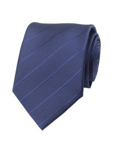 GLO-STORY Silk Tie 8cm Men's Formal Business Suit Wedding Groom Silk Tie Gift Box Set - Blue Subtle Stripe