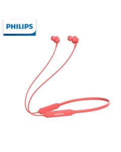 PHILIPS Wireless Bluetooth Neckband In-Ear Headphones, Waterproof Sports Headset with Call Noise Cancellation, Magnetic Control, Compatible with Apple and Android Phones, N3235 Red
