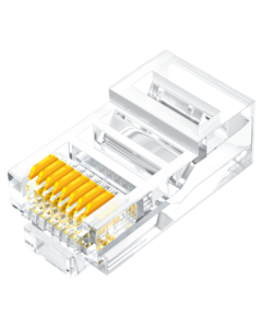 SAMSZ Cat5e RJ45 Connector, Gigabit Ethernet Modular Plug, 8P8C Gold Plated Cat5e Network Cable Connector for Computer, 100pcs/Box WL-5100