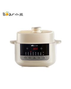Bear Electric Stew Pot with Steaming Bowls, Double-Boiler Soup Pot, Bird's Nest Steamer, Baby Porridge Maker, 4.1L Ceramic Micro-Pressure Steamer for Home Use (Model: DDZ-J25G2)