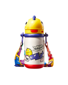 babycare Dinosaur Stainless Steel Insulated Water Bottle for Babies 6 Months and Up, 450ml - Mixed Old and New Styles