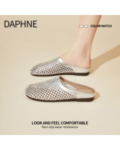 DAPHNE Women's Closed-Toe Slide Sandals 2025 Summer New Fashion Versatile Casual Flat Slip-On Sandals