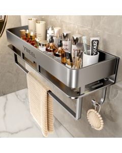 YWEEL Bathroom Shelf Wall-Mounted No Drilling Hanging Storage for Toilet Corner Shower Washbasin