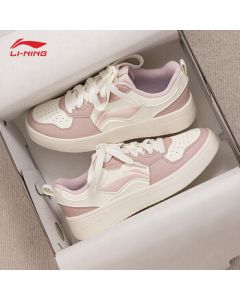 Li Ning Chuyun Board Shoes for Women, Authentic 2025 New Low-Top Sneakers in Pink, Breathable Lightweight Platform Casual Shoes for Women