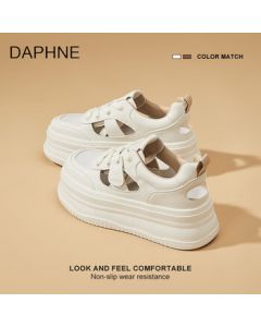 DAPHNE Women's White Sneakers 2025 New Summer Versatile Shoes for Women Platform Casual Sports Shoes Women's Canvas Shoes