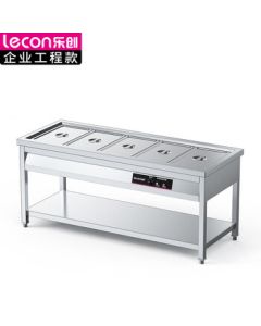 Lecon Commercial Food Warmer Counter 5-Compartment Stainless Steel Buffet Warmer Canteen Food Serving Counter LC-J-SCT05
