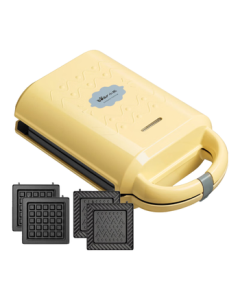 Bear Sandwich Maker Breakfast Machine Bread Maker Electric Pancake Griller Waffle Iron Toaster with Removable Double Plates, Thickened Edge Sealing, Multi-function Double-sided Heat Press DBC-P05B1