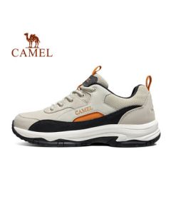 CAMEL Low-Cut Breathable Anti-Slip Hiking Shoes for Men with Shock Absorption - A132303236 Beige/Multi-Color 40