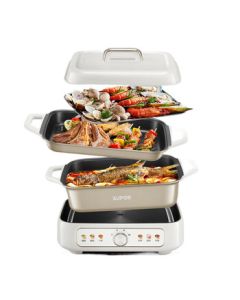 SUPOR Multi-Functional Pot - 5L Large Capacity Electric Hot Pot, Steamer, Cooking Pan, and Grill with Detachable Design, Model H50FK902A
