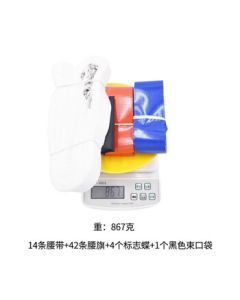 WEZHO American Football Flag PVC Streamer Waist Flags - 14 White Belts + 42 Flags + 4 Logo Butterflies