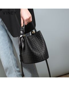 Viney Leather Handbag for Women, Fashion Bucket Bag, Luxury Crossbody Shoulder Bag, Birthday Gift with Premium Feel for Girlfriend or Wife