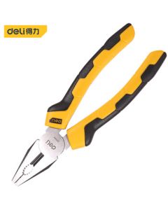 Deli (deli) Steel Wire Pliers with Rubber Grip, Flat Nose Pliers for Cutting and Trimming Wires, 8-Inch DL0003