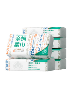 PurCotton [Same as Sun Yingsha] Facial Towels 80 Sheets * 6 Packs, Disposable Face Wipes, 100% Cotton Soft Towels 20*20CM