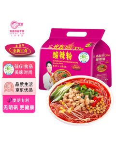 Guangyou Spicy and Sour Vermicelli 5-Pack, Alum-Free, Low-Gi Food, National Pride Guangyou, Classic Domestic Brand Instant Vermicelli 525g