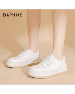 Daphne Women's White Sneakers New Arrival Popular Shoes Thick Sole Round Toe Casual Shoes Beige 39