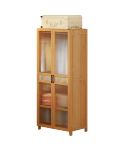 Anerya Simple Wardrobe Storage Cabinet for Rental Homes Single Bedroom Bamboo Combination Closet Fabric Wardrobe 70 Styles