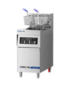 Chineng Electric Deep Fryer Commercial Large Capacity Single Tank Double Basket Fried Chicken French Fries Skewer Machine Vertical Deep Fryer CN-8006-IDZL-1C2S-380-9-J
