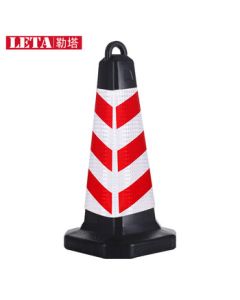 LETA Reflective Traffic Cone Plastic Square Cone Bucket No Parking Forbidden Parking Pile Dedicated Parking Space Warning Sign Ice Cream Cone Road Barrier Post Conical Bucket LT5037