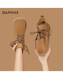 Daphne Retro Martin Boots Autumn New Work Boots Thick-Soled British Style Ankle Boots 4025605045 Camel 35