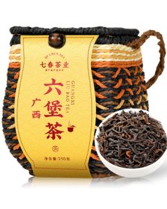 Qichun Liubao Tea Dark Tea 2012 Vintage Special Grade Guangxi Wuzhou Ripe Tea 250g Brewable with Tangerine Peel National Day Mid-Autumn Festival Gift