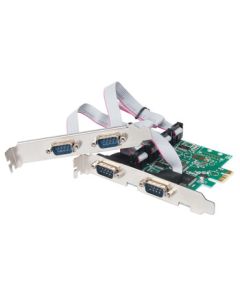 MOGE PCIe x1 to 4-Port RS232 Expansion Card MC2328, Desktop 4-Port Serial Adapter Card with WCH Chip