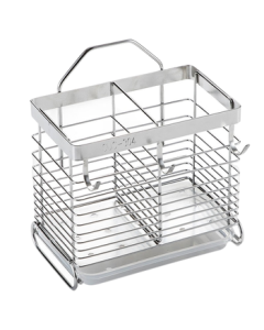 Maxcook Chopstick Holder and Stand 304 Stainless Steel No-Drill Chopstick Container with Drainage Rack and Storage Shelf MCWA828