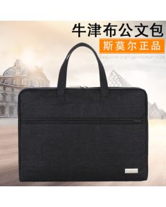 SIMOER Briefcase Document Bag for Men, Oxford Fabric Durable Zipper Handbag SL-529 Black