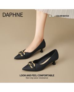 DAPHNE Women's Pointed-Toe Slim Heel Pumps 2025 New Summer French Style Fashion Versatile Low Heel Shoes