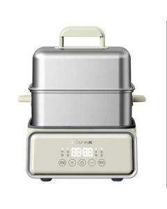 Bear Electric Steamer, Stainless Steel, Multi-Layer Large Capacity Smart Steamer for Home Use, 12L Multi-Functional Steamer for Breakfast Buns, Auto Shut-Off, All-in-One Steaming, Boiling, and Blanching Machine DZG-F30J2