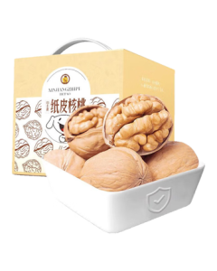 Guofuzi Xinjiang Aksu 185 Hand-Crackable Paper-Shell Raw Walnuts, 3-Pound Snack Nut Gift Box for Mid-Autumn Festival