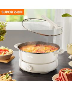 SUPOR (SUPOR) Household Multi-functional Electric Hot Pot H30YKX56, Detachable Design, 6L Large Capacity Electric Cooking Pot & Stir-Fry Pan, 2000W Power, 3-Level Heat Adjustment