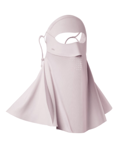 beneunder Sun Protection Neck Mask for Women, UV Face Cover, Gray-Pink AL207