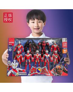 Kakaya Chinese Superhero Movable Monster Set, Ultraman Monster Toy Gift for Boys' Birthday
