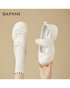 Daphne Platform Mary Jane Shoes Women's Casual Shoes Fashion Versatile Soft-Soled Round-Toe Nurse Shoes Beige 38
