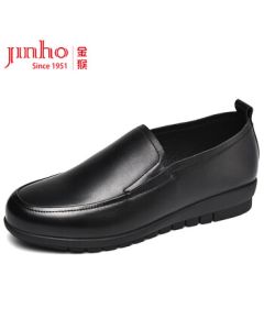 JINHOU Women's Insulated Leather Shoes Black Size 40