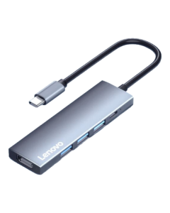 Lenovo Type-C Docking Station to HDMI Cable Adapter with 4K30Hz Display, PD Fast Charging, Compatible with Apple, Huawei, iPad, Laptops - Hub and Splitter