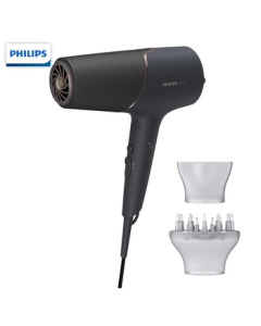 PHILIPS Hair Dryer for Home Use, High Power Mineral Zinc Ion Hair Care with Constant Temperature, Fast Drying Salon Professional Negative Ion Hair Dryer BHD538/25 Black