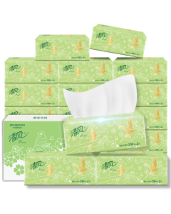 Qingfeng【Li Yunrui Same Style】Facial Tissue, Original Wood 2-Ply 200 Sheets*20 Packs Size S, Paper Napkins, Whole Carton
