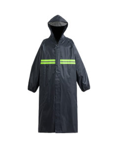 Chenling Adult Long Full-Length Raincoat with Brim, Safety Reflective Rainwear for Outdoor Construction Sites, One Size Fits All