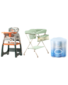 babycare Maternity Package 2 - Children's High Chair*1 + Diaper Changing Table + Baby Cotton Swabs